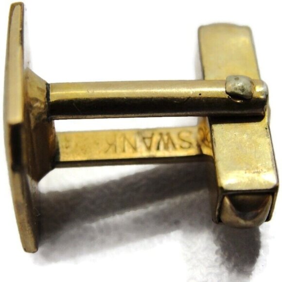 Small Etched Square Cuff Links Signed Swank 1/20 12K Gold Filled Cufflinks Vtg - Picture 8 of 12
